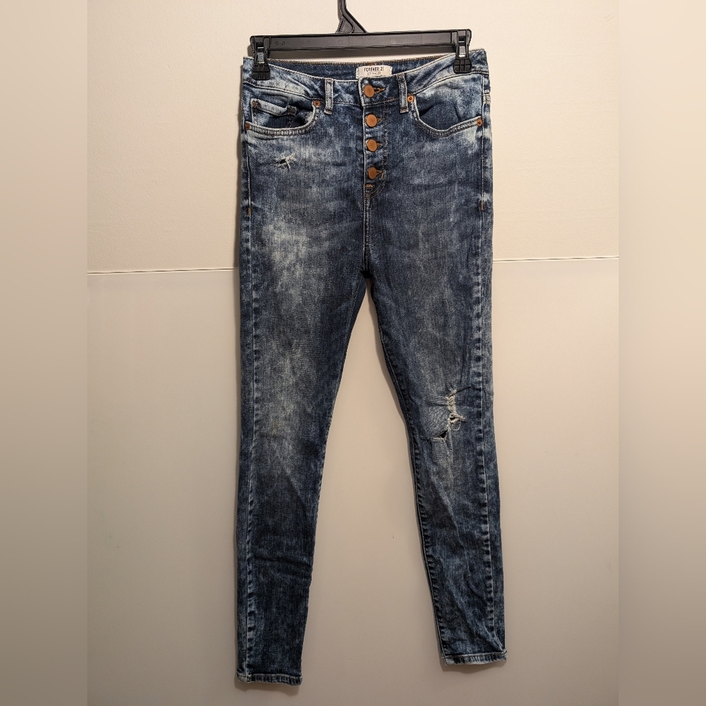 Forever 21 Stonewashed Skinny Jeans size 28 Women's Button Fly